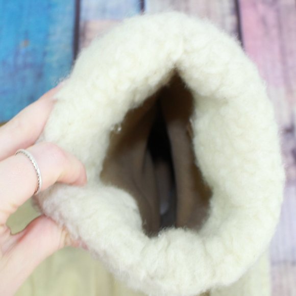 Women's Adelaide Tan Suede Faux Fur Pull On Tall Winter Boots Size 5.5 M - Picture 6 of 12